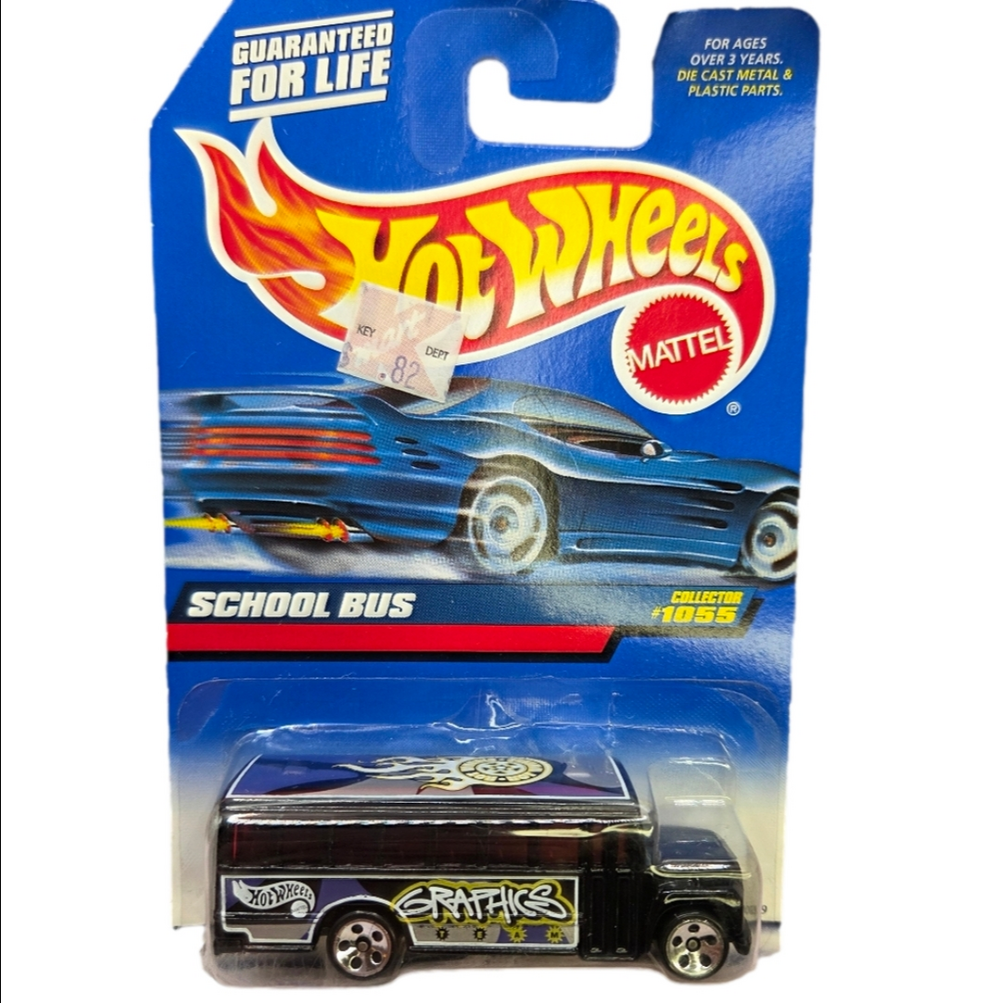 Vintage Mattel Hot Wheels Black Graphic School Bus 1980s Special Limited Edition